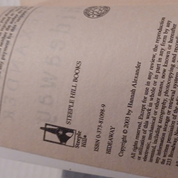 $4 Add-on "Hideaway" by Hannah Alexander - Paperback Novel - Picture 8 of 9